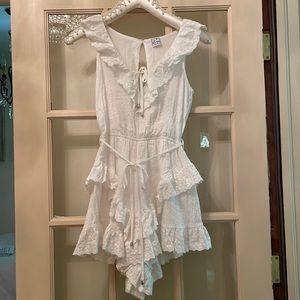 White cause an eyelet romper
